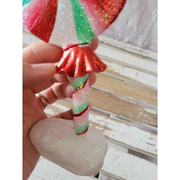 Candy cane gingerbread large home Xmas decor as is sparkle glitter - Picture 8 of 8